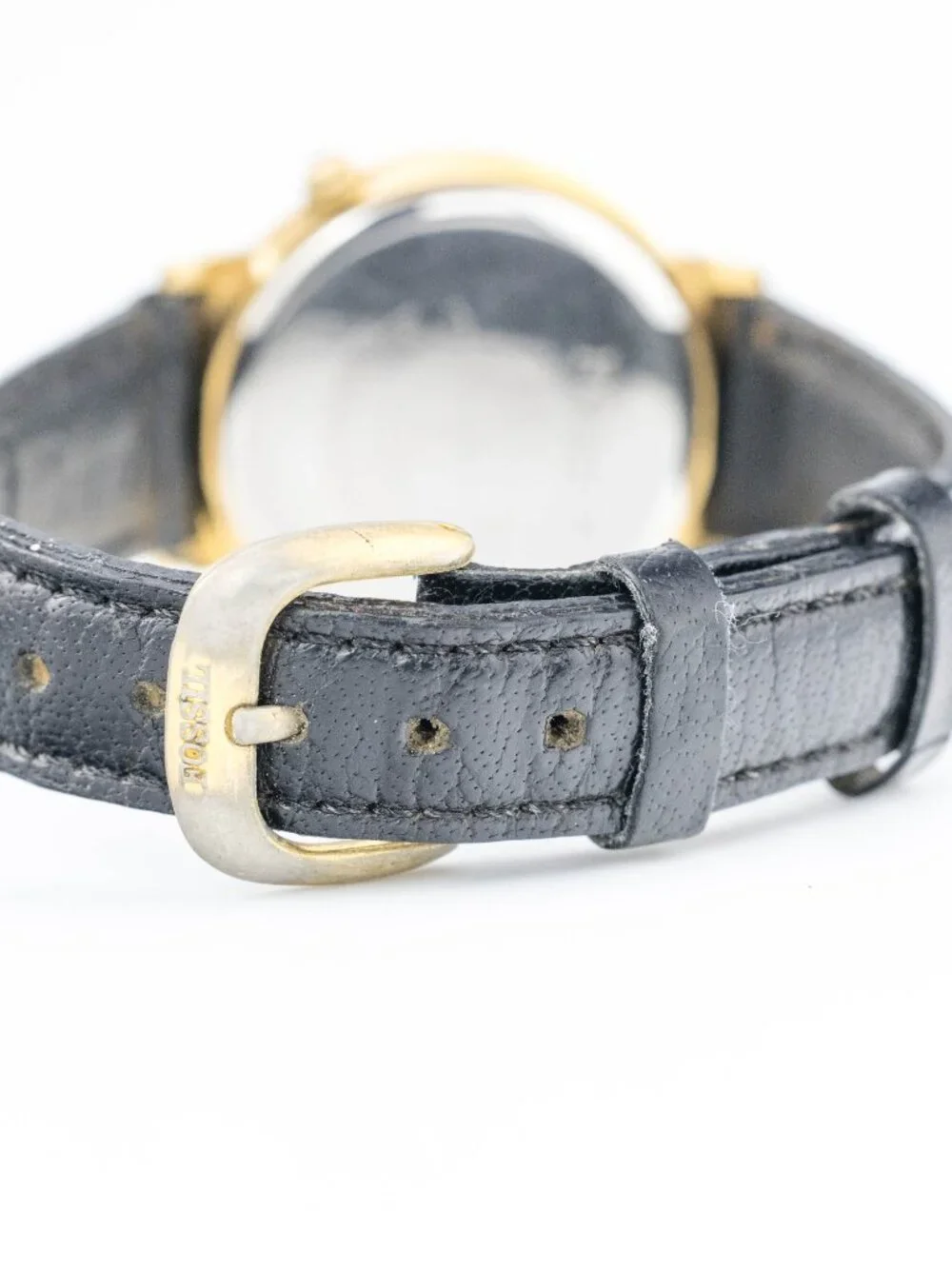 FOSSIL World Moon Phase Gold Leather Quartz Analog Women's Watch New Battery